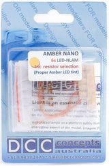 DCC Concepts LED Nanolight (W/Resistors) Amber (6) DCC Concepts TRAINS - DCC