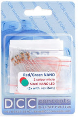 DCC Concepts LED Nanolight (W/Resistors) Red/Green (6) DCC Concepts TRAINS - DCC