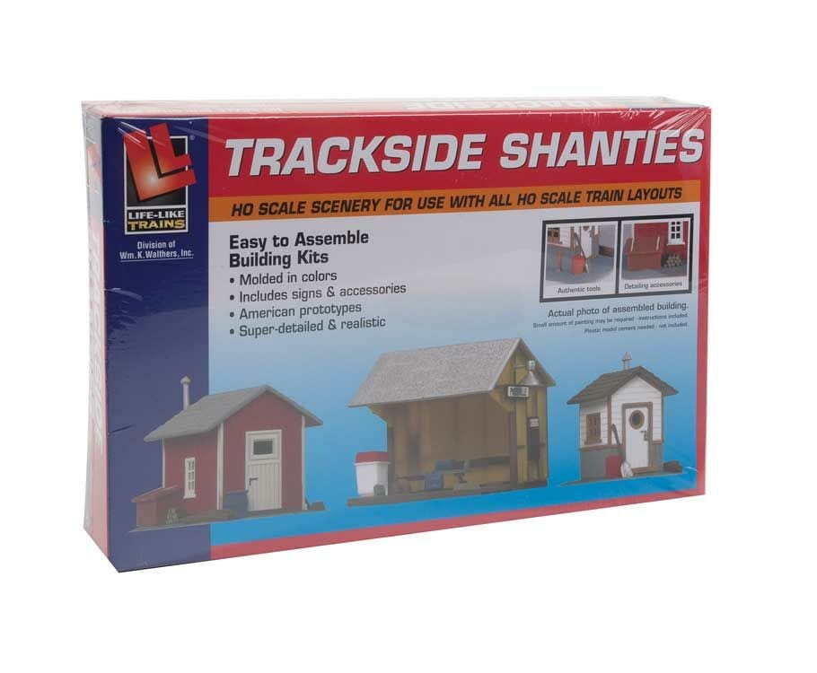 Life-Like HO Trackside Shanties - Kit - 3 Different Shacks - Hobbytech Toys