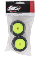 Losi LOS41008 BK Bar Mounted Tire Set, Mini T 2.0 Losi RC CARS - PARTS