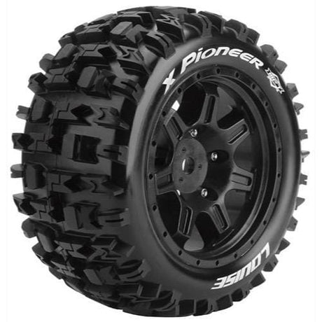 Louise 3296B X-Pioneer Rim & Tyre X-MAXX 24mm Hex Pre-Mounted (2) Louise RC RC CARS - PARTS