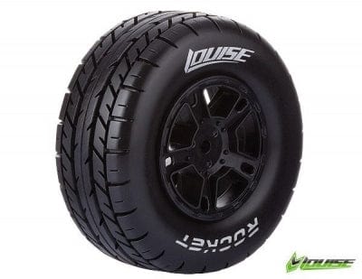 Louise Sc Rocket Premounted Front 2Wd Tires Black 2 Louise RC RC CARS - PARTS