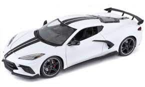 Maisto 1/18 2020 Chevrolet Corvette Stingray Coupe High Wing - White - Hobbytech Toys