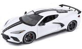 Maisto 1/18 2020 Chevrolet Corvette Stingray Coupe High Wing - White - Hobbytech Toys