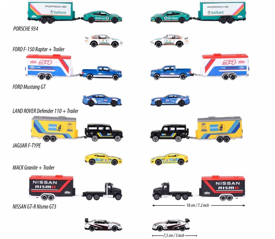 Majorette Race Trailers - Assorted (1pc) - Hobbytech Toys