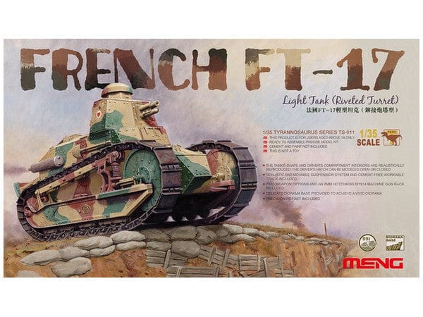 Meng 1/35 French FT-17 Light Tank (Riveted Turret) Plastic Model Kit - Hobbytech Toys