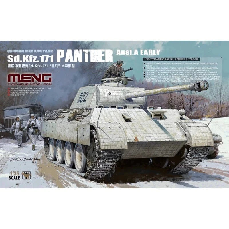 Meng 1/35 German Medium Tank Sd.Kfz.171 Panther Ausf.A Early Plastic Model Kit - Hobbytech Toys
