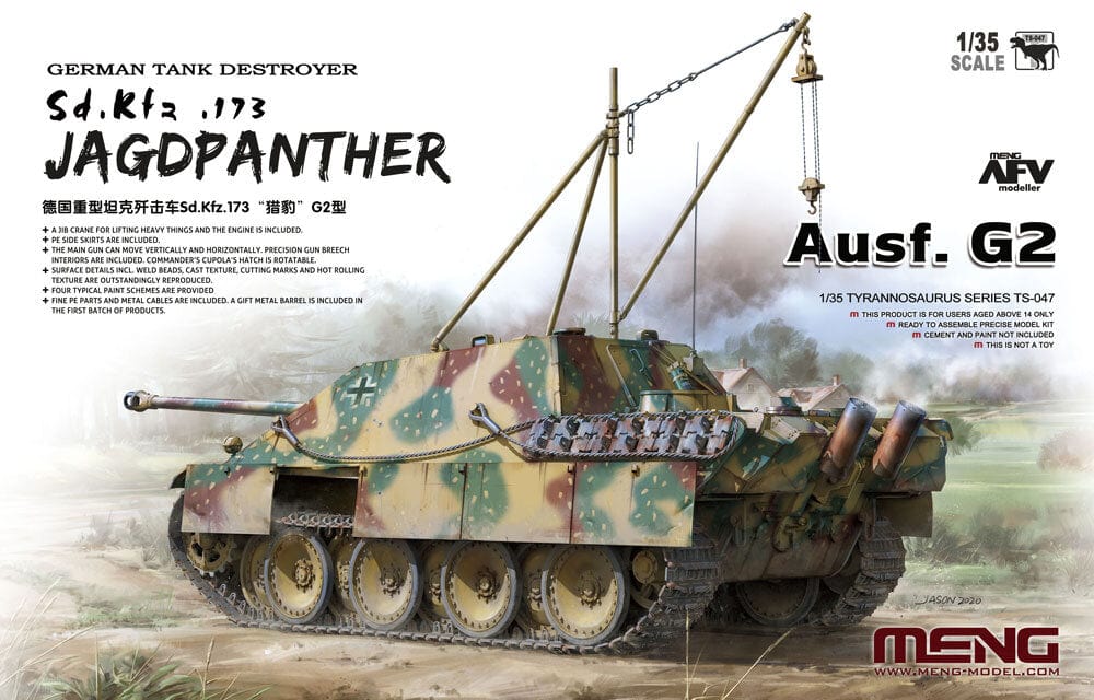 Meng 1/35 German Tank Destroyer Sd.Kfz.173 Jagdpanther Ausf. G2 Plastic Model Kit - Hobbytech Toys