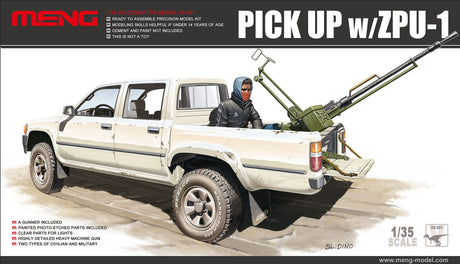 Meng 1/35 Pickup w/ZPU-1 Plastic Model Kit - Hobbytech Toys