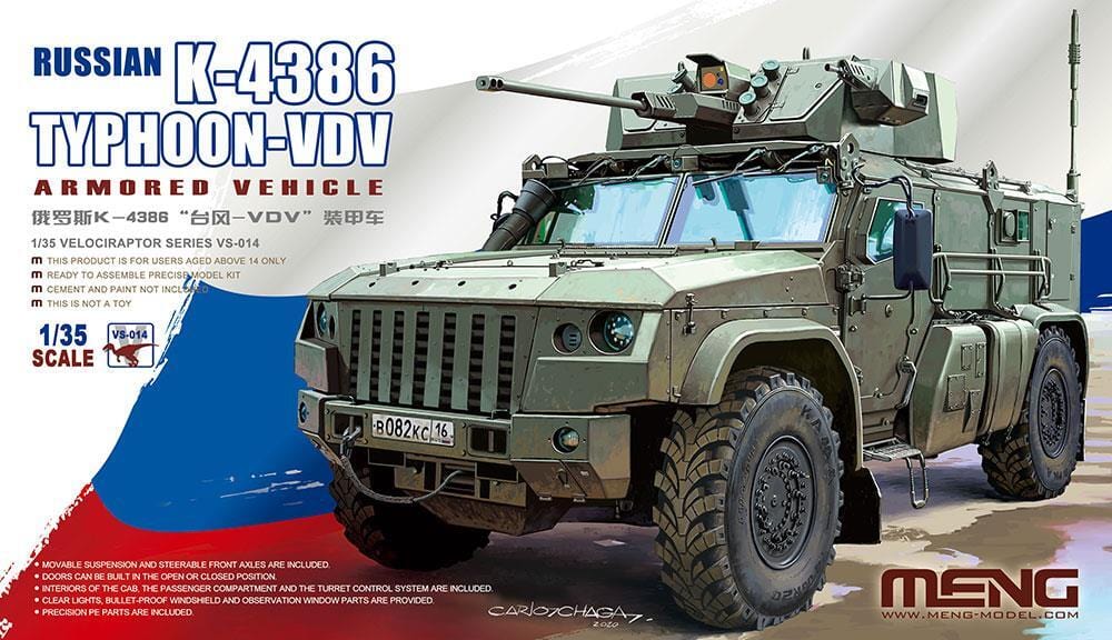 Meng 1/35 Russian K-4386 Typhoon-VDV Armored Vehicle Plastic Model Kit - Hobbytech Toys