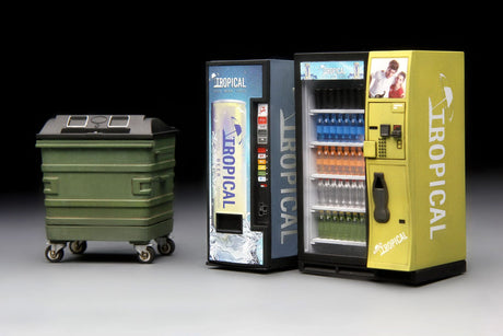 Meng 1/35 Vending Machine & Dumpster Set Plastic Model Kit - Hobbytech Toys