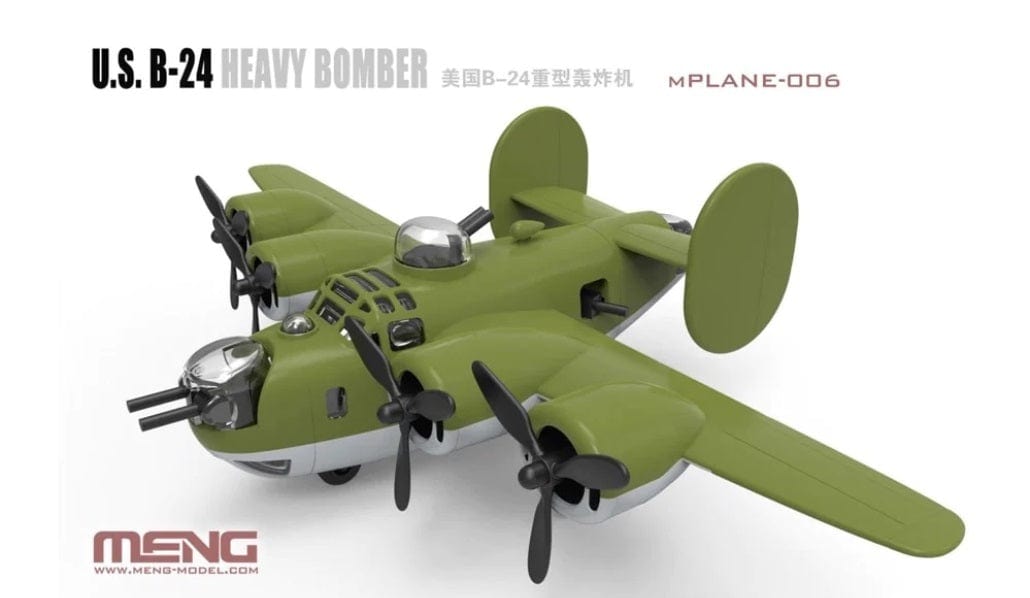 Meng U.S. B-24 Heavy Bomber (Cartoon Model) Plastic Model Kit - Hobbytech Toys