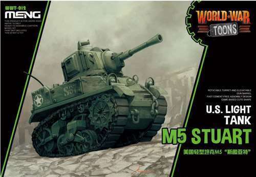Meng U.S. Light Tank M5 Stuart (Cartoon Model) Plastic Model Kit - Hobbytech Toys