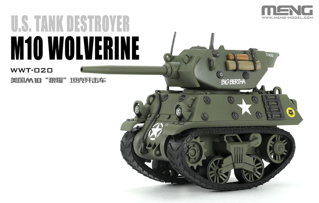 Meng U.S. Tank Destroyer M10 Wolverine (Cartoon Model) Plastic Model Kit - Hobbytech Toys