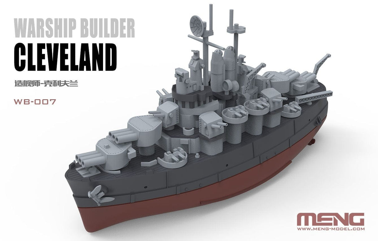 Meng Warship Builder Cleveland (Cartoon Model) Plastic Model Kit - Hobbytech Toys
