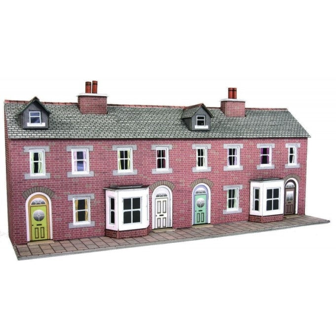 Metcalfe PN174 N Terraced House Fronts Red Brick Metcalfe TRAINS - N SCALE