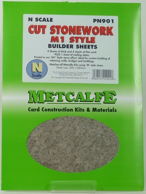 Metcalfe PN901 N Cut Stonework M1 Style Metcalfe TRAINS - N SCALE