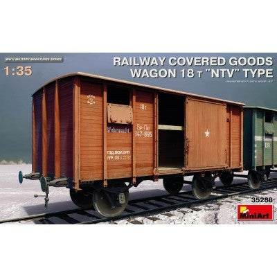 Miniart 1/35 Railway Covered Goods Wagon 18 T Ntvty Miniart PLASTIC MODELS