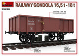 Miniart 1/35 Railway Gondola 16.5-18t Miniart PLASTIC MODELS