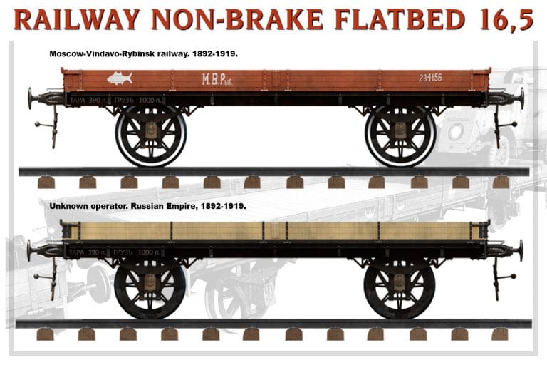 Miniart 39004 1/35 Railway Non-brake Flatbed 16.5t Plastic Model Kit Miniart PLASTIC MODELS