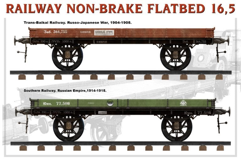 Miniart 39004 1/35 Railway Non-brake Flatbed 16.5t Plastic Model Kit Miniart PLASTIC MODELS