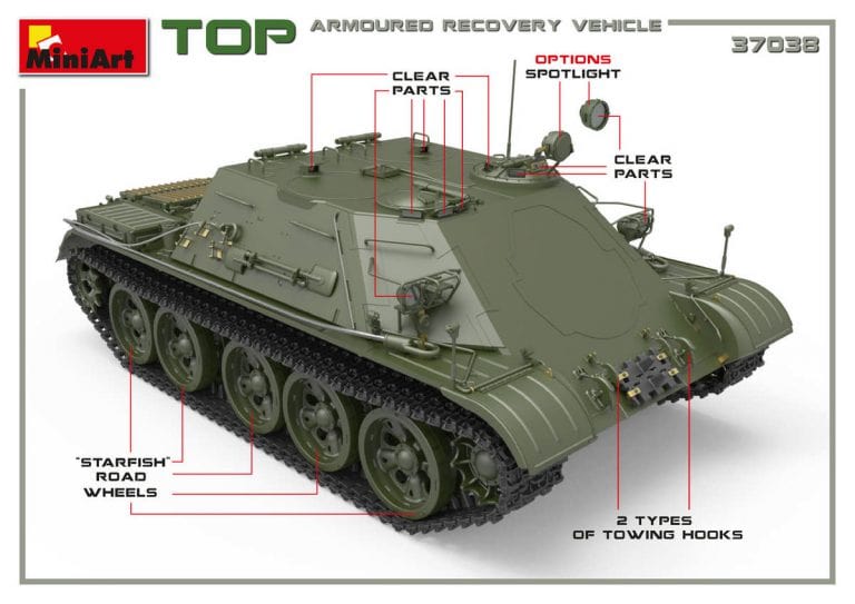 MiniArt TOP Armoured Recovery Vehicle** Miniart PLASTIC MODELS