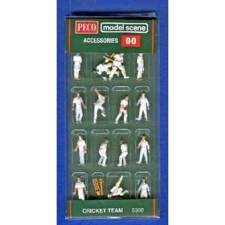 Model Scene OO 15 Cricketers Peco TRAINS - HO/OO SCALE