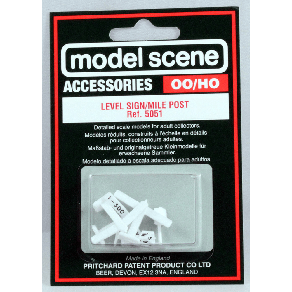 Model Scene OO Level Signs And Mile Posts Peco TRAINS - HO/OO SCALE