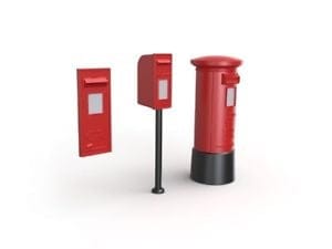 Model Scene OO Post Boxes Assorted 6Pcs Peco TRAINS - HO/OO SCALE