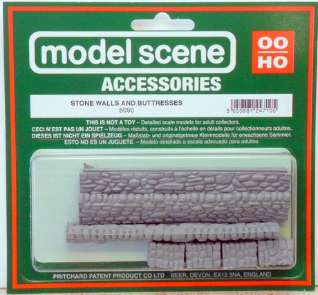 Model Scene OO Stone Walls And Buttresses Peco TRAINS - HO/OO SCALE