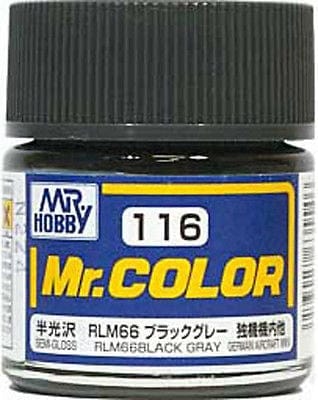 Mr Color 116 Semi Gloss Rlm66 Black Grey 10ml Mr Hobby PAINT, BRUSHES & SUPPLIES