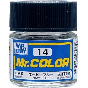 Mr Color 14 Semi Gloss Navy Blue 10ml Mr Hobby PAINT, BRUSHES & SUPPLIES