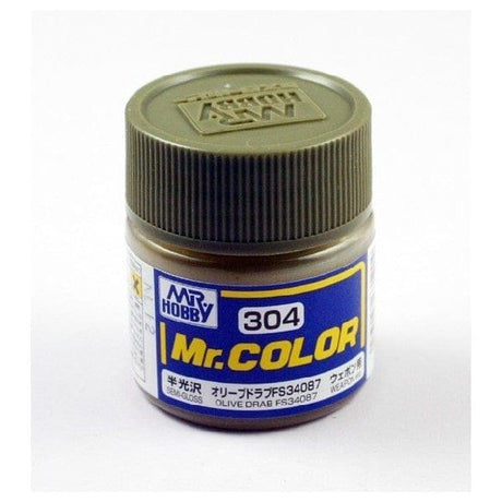 Mr Color 304 Semi Gloss Olive Drab Fs34087 10ml Mr Hobby PAINT, BRUSHES & SUPPLIES
