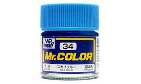 Mr Color 34 Gloss Sky Blue 10ml Mr Hobby PAINT, BRUSHES & SUPPLIES