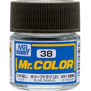 Mr Color 38 Flat Olive Drab 10ml Mr Hobby PAINT, BRUSHES & SUPPLIES