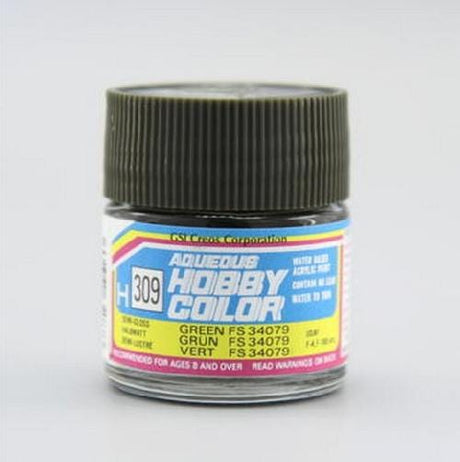 Mr Hobby Aqueous 309 Semi Gloss Green Fs34079 10ml Mr Hobby PAINT, BRUSHES & SUPPLIES