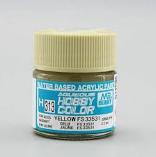 Mr Hobby Aqueous 313 Fs33531 Semi Gloss Yellow 10ml Mr Hobby PAINT, BRUSHES & SUPPLIES