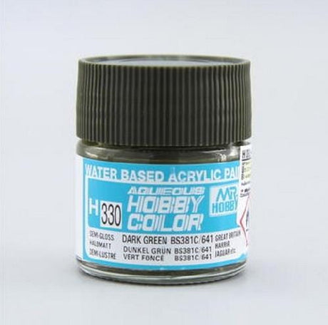 Mr Hobby Aqueous 330 Semi Gloss Dark Green 10ml Mr Hobby PAINT, BRUSHES & SUPPLIES