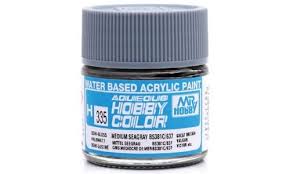 Mr Hobby Aqueous 335 Semi Gloss Med Sea Grey 10ml Mr Hobby PAINT, BRUSHES & SUPPLIES