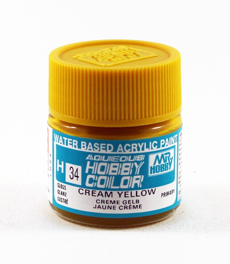 Mr Hobby Aqueous 34 Gloss Cream Yellow 10ml Mr Hobby PAINT, BRUSHES & SUPPLIES