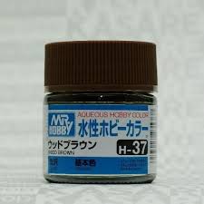 Mr Hobby Aqueous 37 Gloss Wood Brown 10ml Mr Hobby PAINT, BRUSHES & SUPPLIES