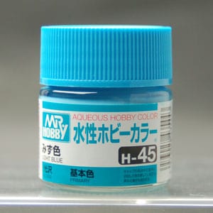 Mr Hobby Aqueous 45 Gloss Light Blue Acyrlic 10ml Mr Hobby PAINT, BRUSHES & SUPPLIES