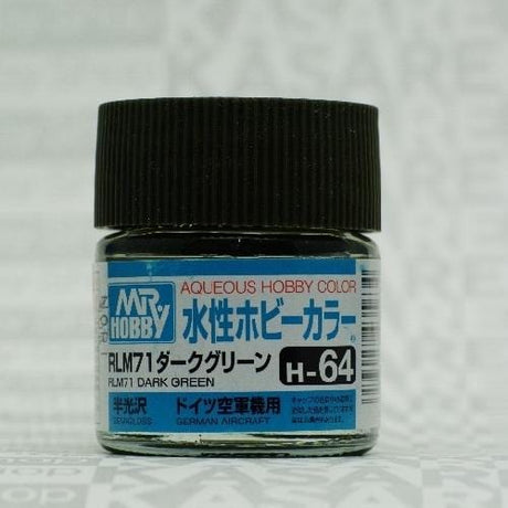 Mr Hobby Aqueous 64 Semi Gloss Rlm Dark Green 10ml Mr Hobby PAINT, BRUSHES & SUPPLIES