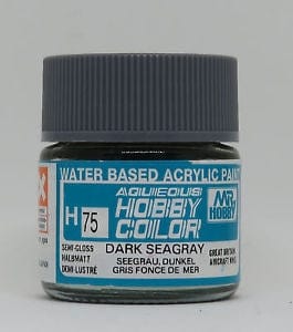 Mr Hobby Aqueous 75 Semi Gloss Dark Sea Grey 10ml Mr Hobby PAINT, BRUSHES & SUPPLIES