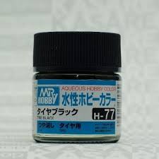 Mr Hobby Aqueous 77 Flat Tire Black 10ml Mr Hobby PAINT, BRUSHES & SUPPLIES