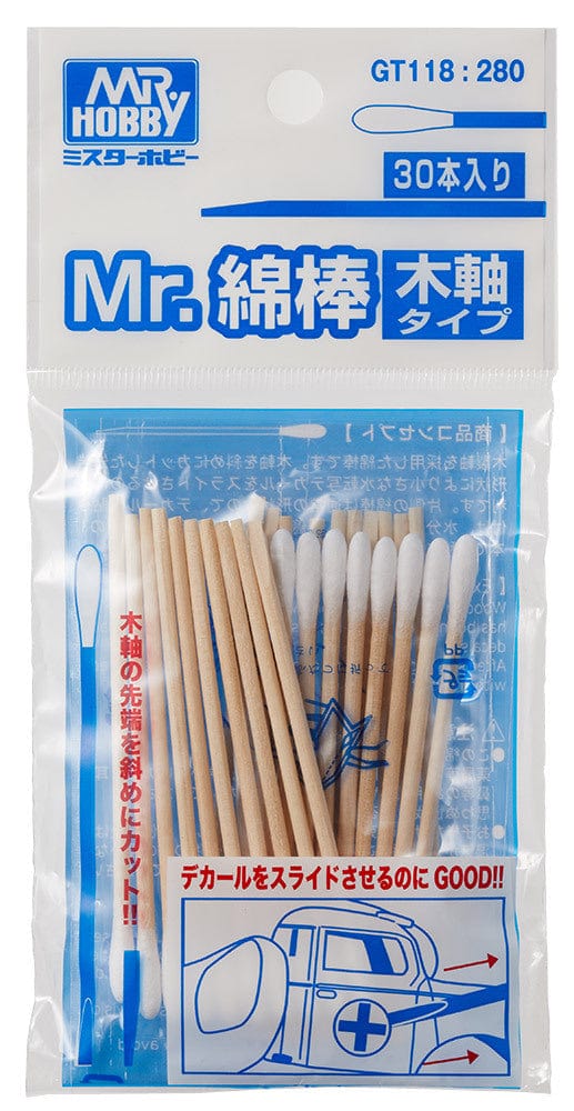 Mr Hobby Mr Cotton Swab with Diagonal End (30) Mr Hobby PAINT, BRUSHES & SUPPLIES