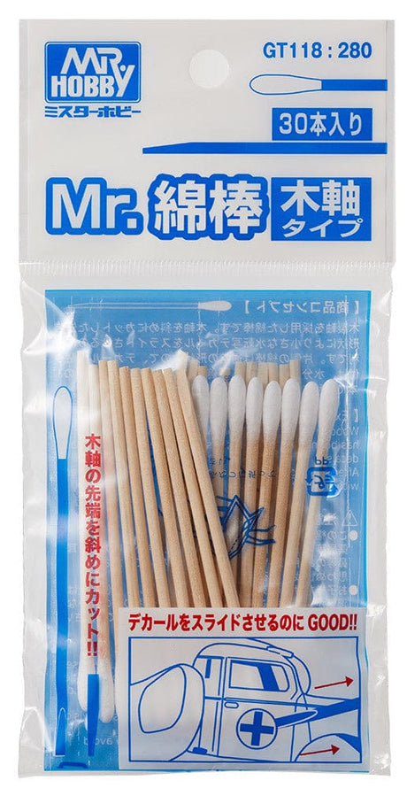 Mr Hobby Mr Cotton Swab with Diagonal End (30) Mr Hobby PAINT, BRUSHES & SUPPLIES