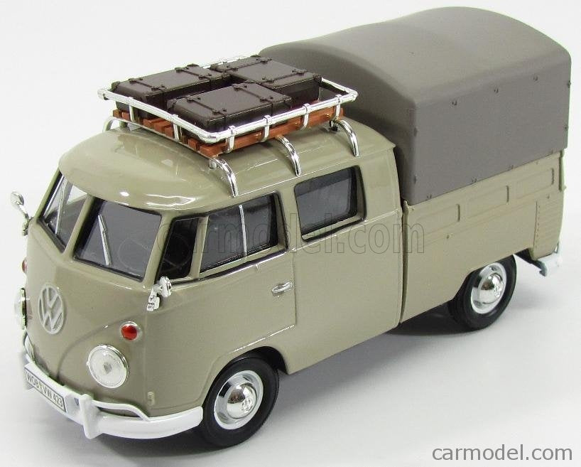 Motor Max 1/24 Volkswagen Type 2 T1 Pickup With Roof Rack-Suit Case - Assorted Colours Motor Max DIE-CAST MODELS