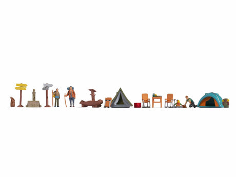 Noch 16201 HO Themed Figure Set Camping - Hobbytech Toys