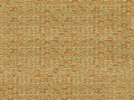 Noch 56613 HO 3D Cardboard Sheet 25x12.5cm Clinker Yellow Multi Coloured - Hobbytech Toys